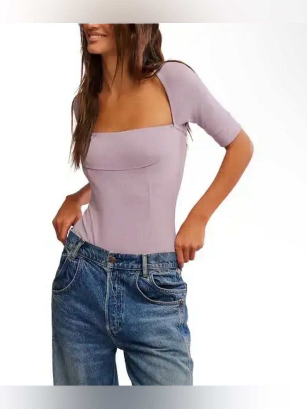 Intimately by Free People Lilac Open Back Bodysuit Size XL NWT
